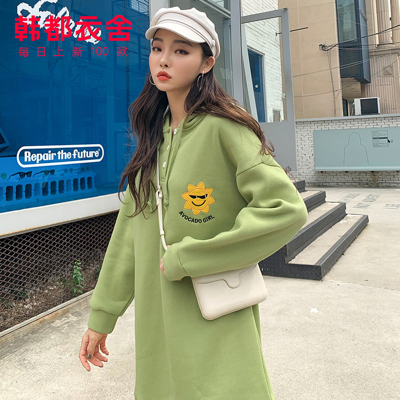 韩都衣舍2020春新款韩版bf风卫衣 韩都衣舍嗒嗒连衣裙