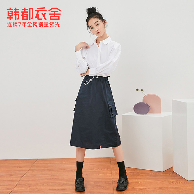 韩都衣舍2020秋季新款宽松小众衬衫 韩都衣舍衬衫