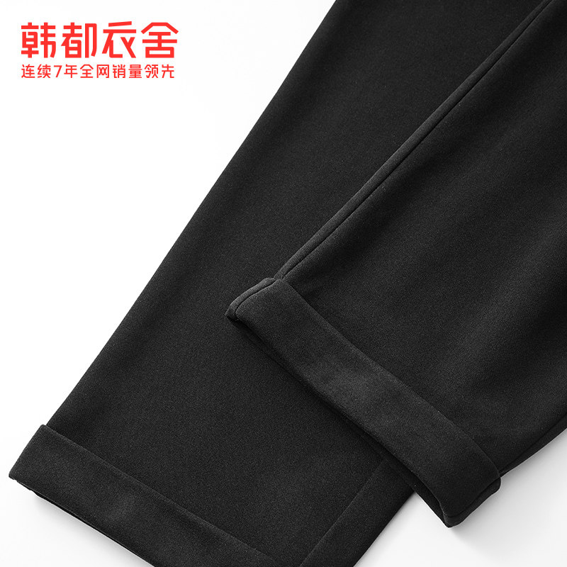 韩都衣舍直筒2022春装纯色高腰裤 韩都衣舍休闲裤