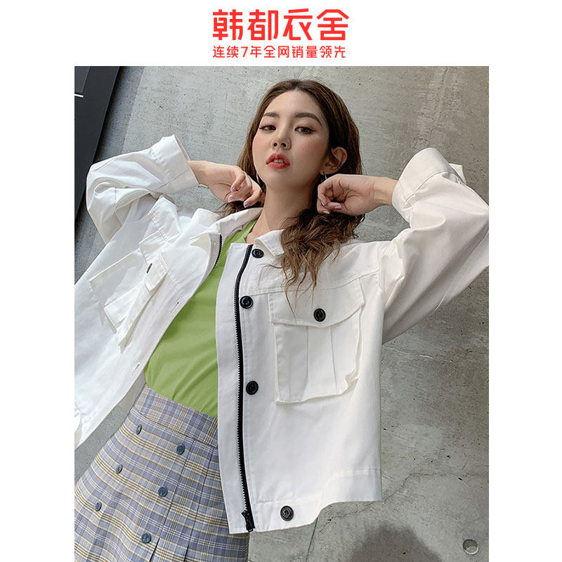 韩都衣舍2020新款韩版宽松小短外套 韩都衣舍敏丽短外套