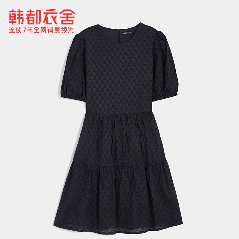 韩都衣舍泡泡袖女2022夏童趣连衣裙 韩都衣舍连衣裙