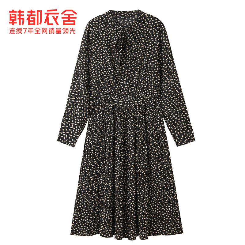 韩都衣舍2020轻熟气质新款魭秋裙子 韩都衣舍连衣裙