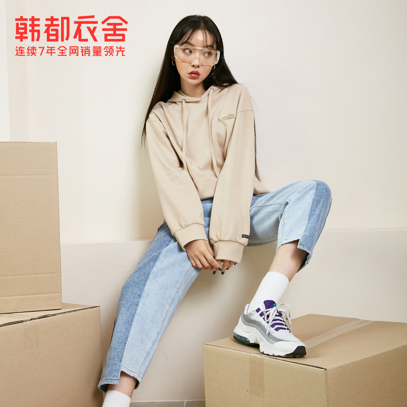 韩都衣舍2020秋装新款字母宽松卫衣 韩都衣舍卫衣/绒衫