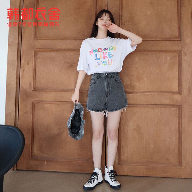 韩都衣舍宽松短袖2022夏装新款t恤 韩都衣舍T恤