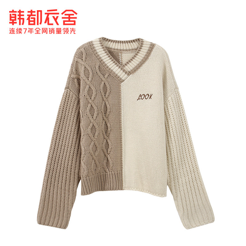 韩都衣舍2020早秋新款温柔系穿搭风 韩都衣舍毛针织衫