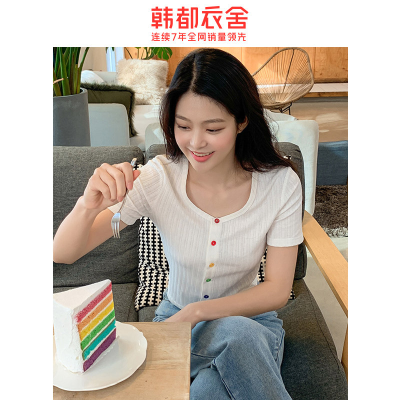 韩都衣舍2020夏装新款潮韩版女t恤 韩都衣舍敏丽T恤