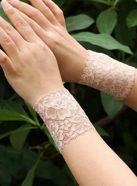 防晒护腕套袖套遮盖疤痕纹身夏季薄款蕾丝护肘大臂胳膊护腕