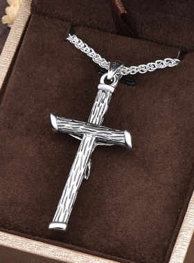 银十字架吊坠男女欧美项链高级感