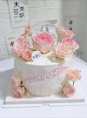 蛋糕玻璃罩子生日情人节派对甜品创意装饰水晶圆球形透明烘焙摆件