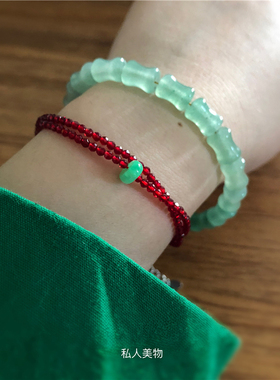 新中式小众设计渐变绿色气质手链