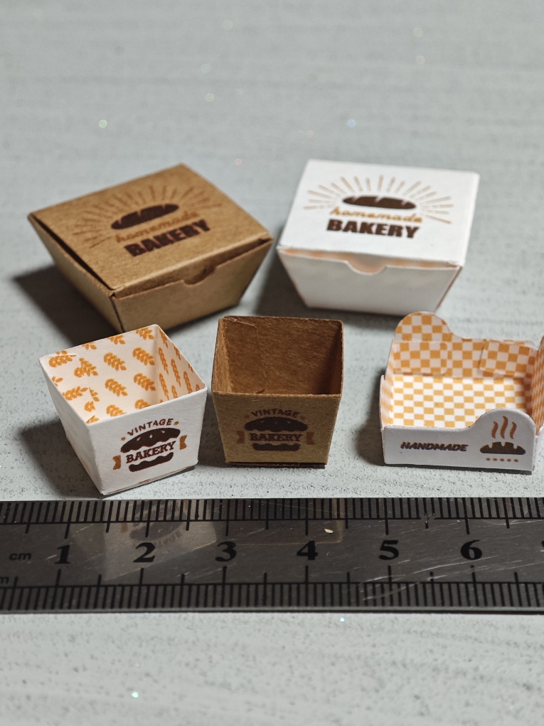 微缩食玩包装盒面包汉堡包装盒6分12分娃屋道具 - 图2