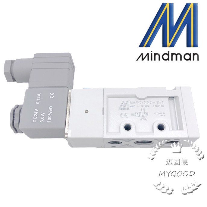 Mindman台湾金器原装现货MVSC-220-4E1高品质两位五通电磁阀高频 - 图2