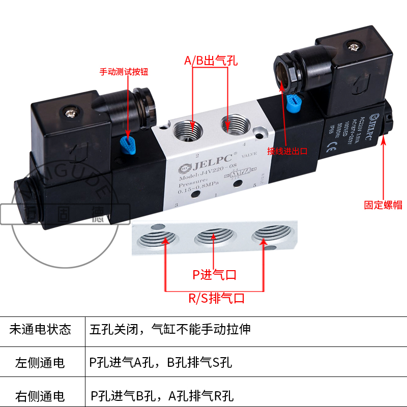 JELPC佳尔灵原装现货4V220-08/4V230C-08/4V230-08正品电磁阀秒发-图1