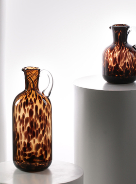 大泡泡玻璃复古轻奢客厅豹纹花瓶