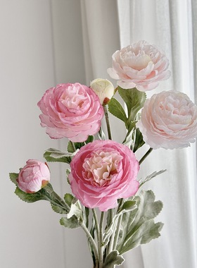 千姿露莲仿真花洋牡丹假花北欧简约家居客厅餐桌花艺摆件厂家