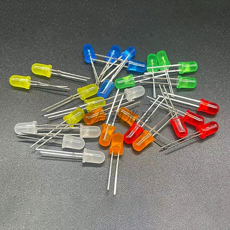 高亮F5MM圆头带色雾状有边红橙黄绿蓝白粉七彩 LED发光二极管灯珠,淘宝优惠券,粉丝福利购,淘宝优惠卷