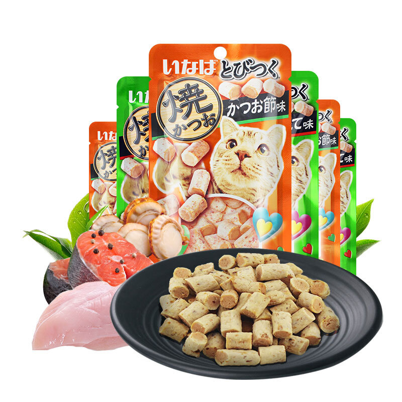 伊纳宝（INABA）烤系列烤鸡肉卷猫饼干猫零食30g*6包金枪鱼味 - 图0