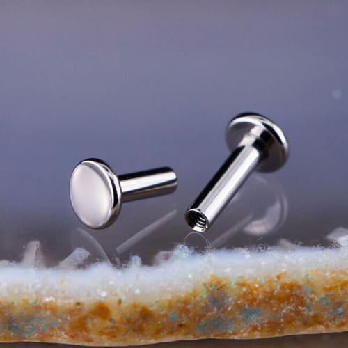 新穿孔防内陷纯钛合金耳骨钉梨涡钉酒窝钉防增生穿刺舌钉平底唇钉-图2