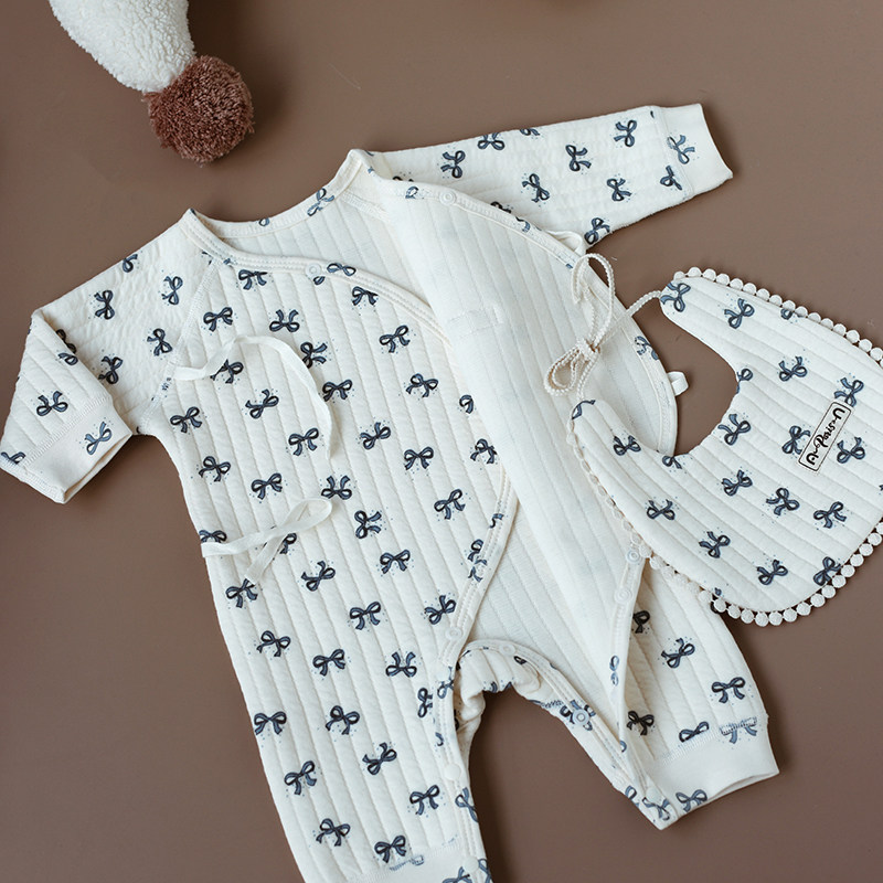 婴姿新生婴儿空气棉连体衣秋冬保暖三层夹棉衣服满月宝宝外出爬服,淘宝优惠券,粉丝福利购,淘宝优惠卷