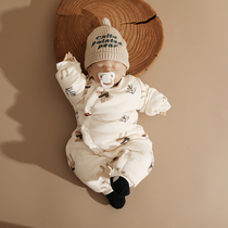Baby clothes baby clothes autumn winter warm baby clip cotton one-piece clothes thickened Little Rabbit Harvest winter clothes cotton clothes cotton clothes