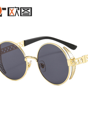 T22027朋克金属网格装饰摩登太阳镜个性潮流网红ins复古男女墨镜