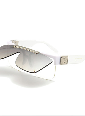 外贸新款摩登复古面具式翻盖太阳镜风大牌墨镜