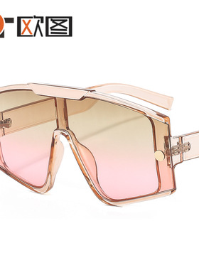 新款欧美大框连体太阳镜 男女士uv400防紫外线跨境墨镜风镜2282