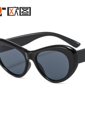 流水线型猫眼女士太阳镜时尚彩色欧美复古华丽ins跨境墨镜M376