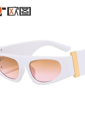 新款欧美潮流方框粗腿遮阳太阳镜ins风网红跨境个性摩登男女墨镜