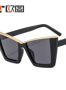 休闲时尚穿搭猫眼彩色太阳镜 女士街拍气质潮流个性墨镜M493