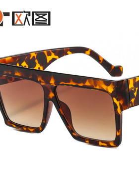 欧美新款大框男女士太阳镜跨境拼色条纹太阳眼镜时尚墨镜M330