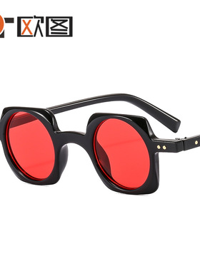 新款朋克小方框个性男女士太阳镜嘻哈机车风格个性潮流墨镜CY112
