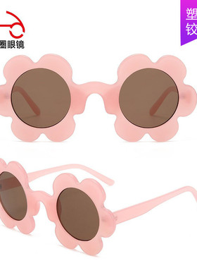 两个圈 多色新款外贸普通铰链可爱花朵太阳镜成人款女士派对墨镜