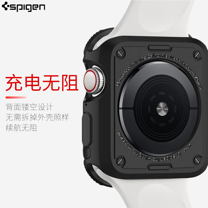 Spigen适用苹果apple手表保护壳iwatch9保护套watch8/7/se/6/5代智能手表软壳运动外壳41/45mm硅胶全包防摔套-图2