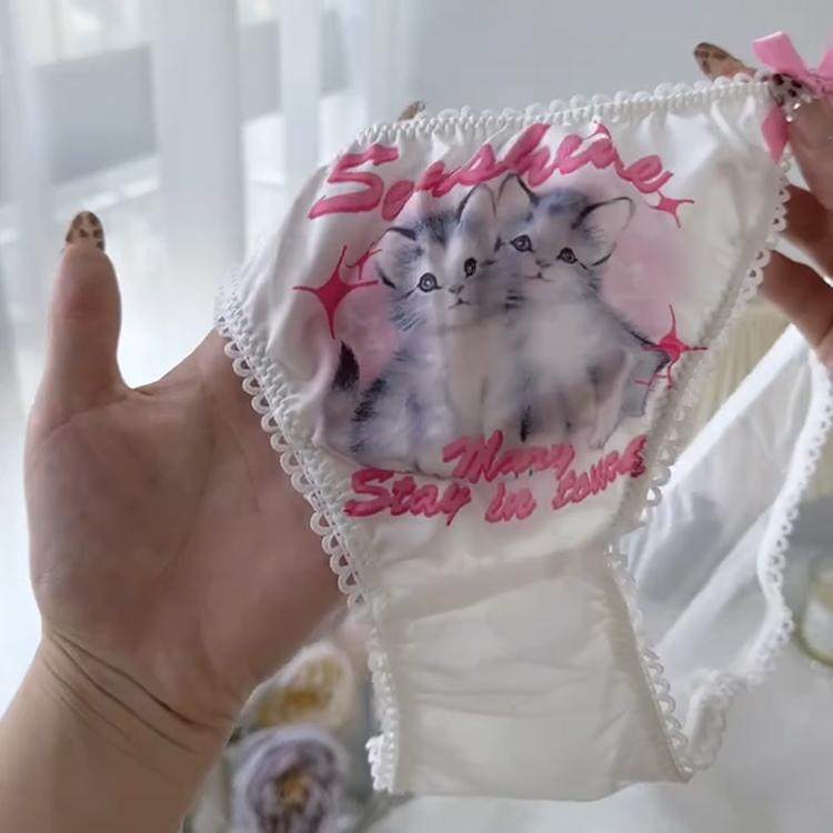 软喵酱*原创日系可爱猫咪卡通图案夏三角内裤学生少女舒适,淘宝优惠券,粉丝福利购,淘宝优惠卷