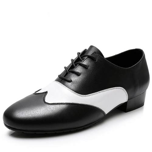 渝阳贝蒂舞蹈鞋男真皮软底四季广场舞爵士摩登拉丁国标交谊跳舞鞋 - 图3