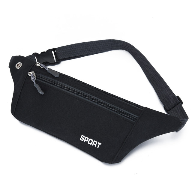 New waterproof Oxford cloth leisure pockets and thin models of personal running sports men's mobile phone bag three -layer zipper waist bag men