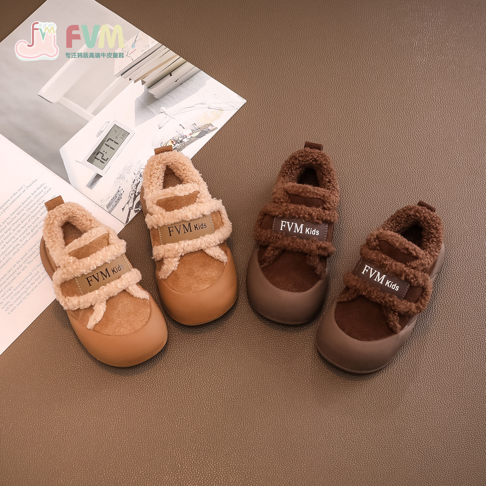 女童鞋子儿童二棉鞋2025新款秋冬季女宝宝加绒保暖毛毛雪地靴勃肯