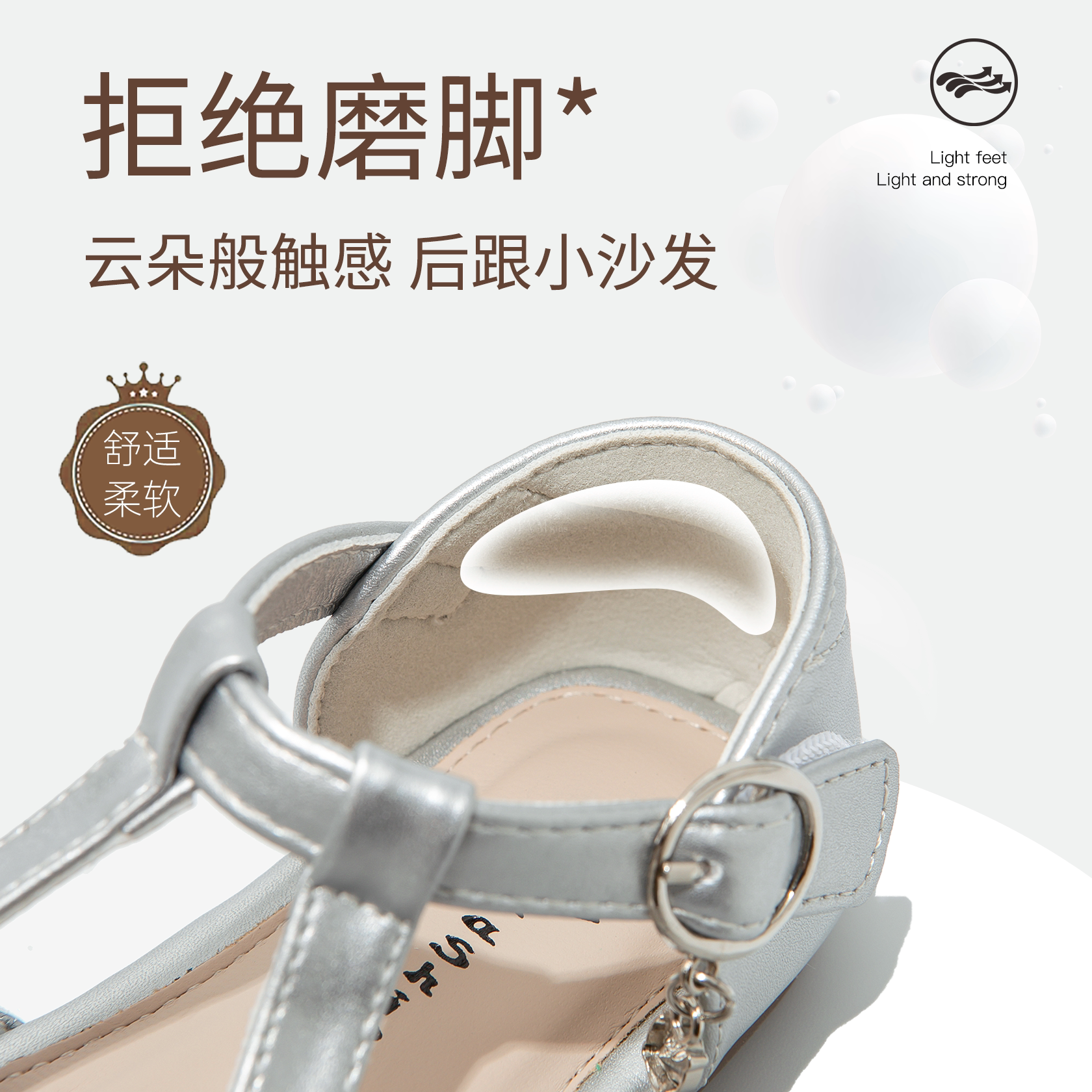 FVM girls shoes children's princess toe sandals