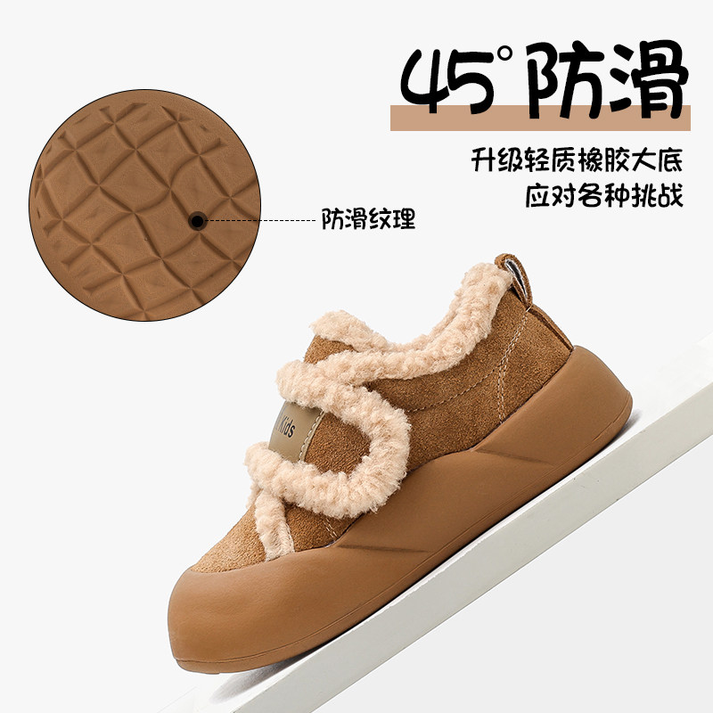 女童鞋子儿童二棉鞋2025新款秋冬季女宝宝加绒保暖毛毛雪地靴勃肯