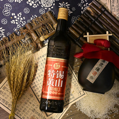 锡山特黄 10度精酿枸杞型 无锡老酒黄酒半甜  整箱580ml*12方瓶 - 图0