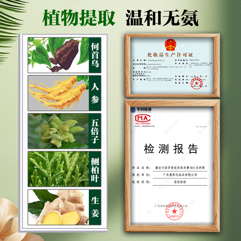 五贝子天然植物染发剂纯栗棕酒红色自然黑色自己在家染发膏遮白发,淘宝优惠券,粉丝福利购,淘宝优惠卷