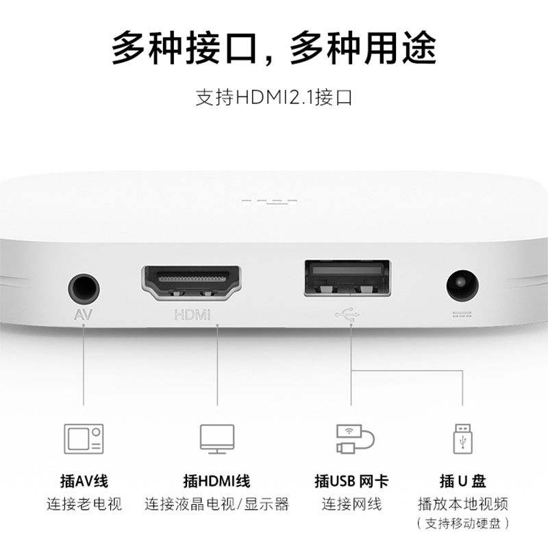 小米盒子4SPRO增强版优化高配WIFI代高清播放器5G家用网络机顶盒3