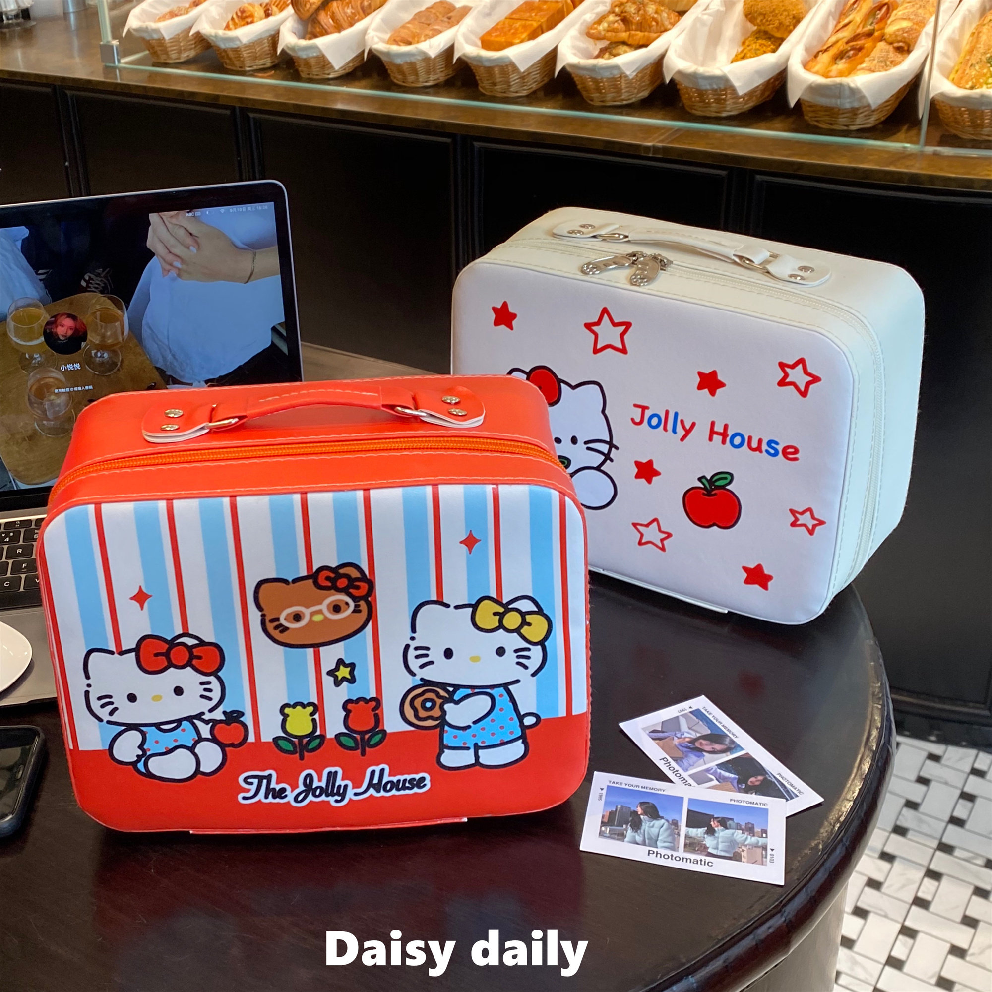 带镜子化妆箱可爱卡通硬壳便携化妆包旅行防水手提洗漱收纳包学生,淘宝优惠券,粉丝福利购,淘宝优惠卷