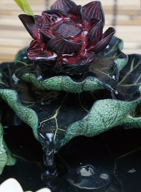 水景鱼池桌面新中式客厅装饰摆件