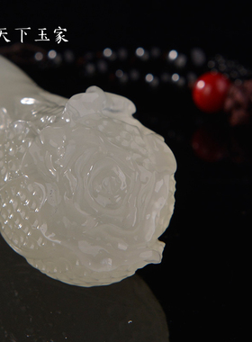 天下玉家玉石财福大吉白菜创意手把件随身把玩挂件玉雕工艺礼品
