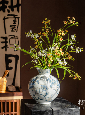 中式禅意仿真花假花装饰摆件