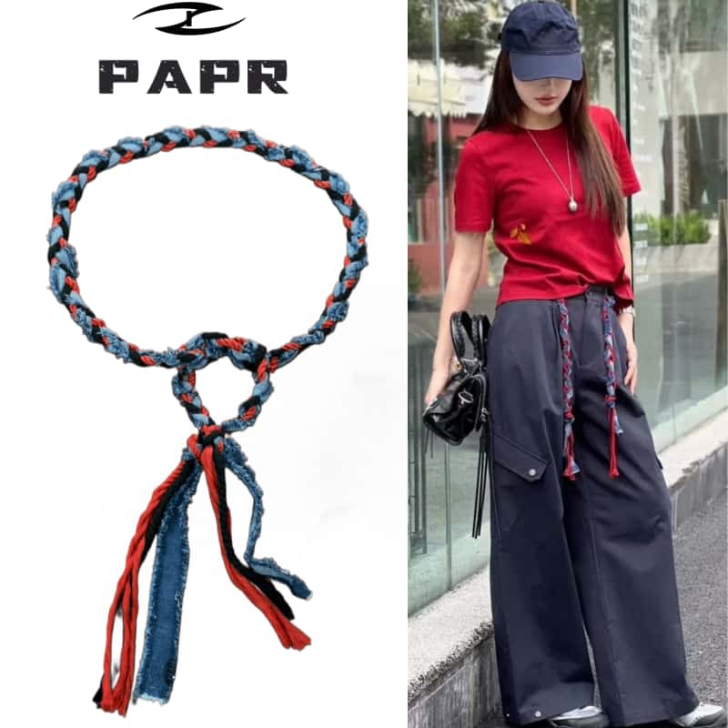 Papr原创波西米手工布绳编织腰带女装饰连衣裙配饰牛仔裤带腰绳子 - 图1
