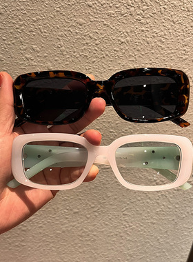 遮阳方形韩版男女白色墨镜