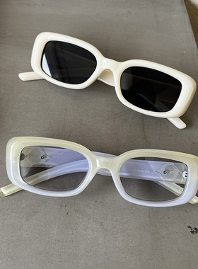 遮阳方框韩版女米色框架